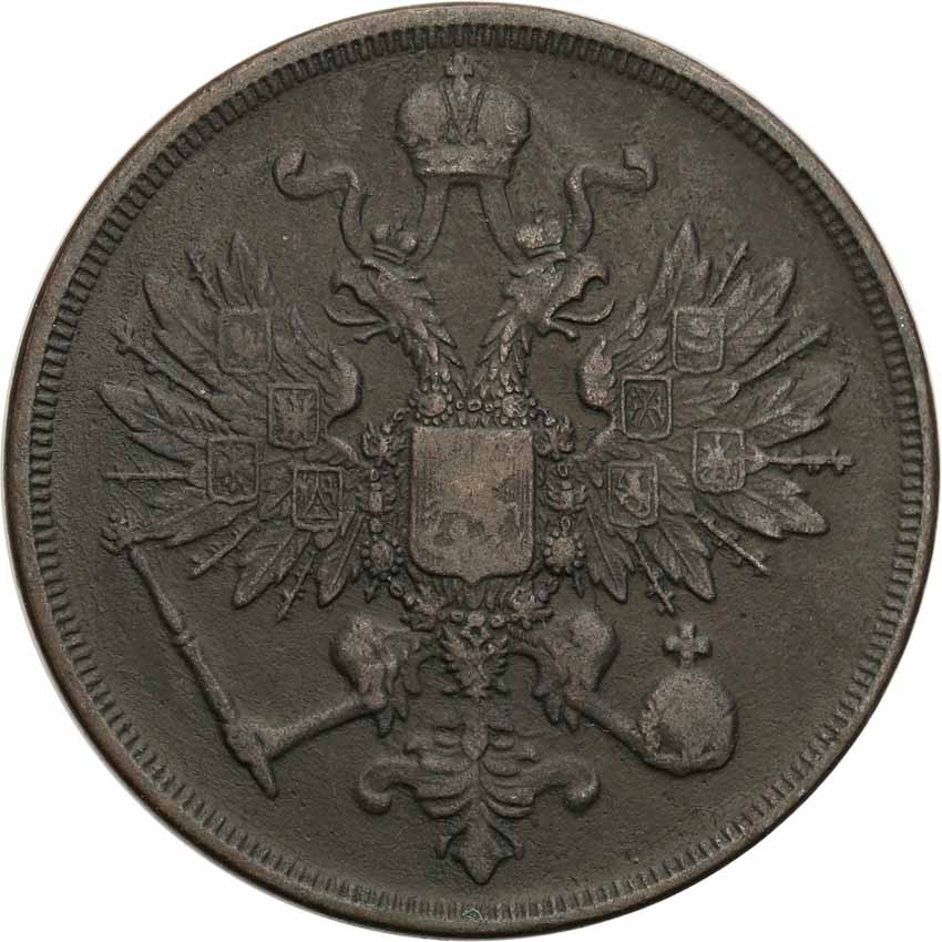 Polska XIX w. /Rosja. Aleksander II. 3 kopiejki 1861 BM, Warszawa